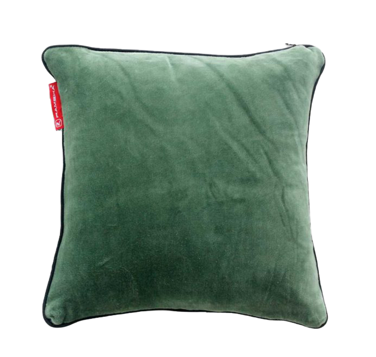 55X55 Green Color Velvet Cushion with Filler for Bedroom, Office, Car - CS 234 (55x55cm) - Image 1