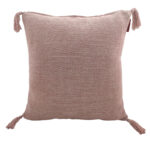 Decorative Pink Cotton Cushion with Tassels for Home