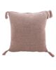 Decorative Pink Cotton Cushion with Tassels for Home