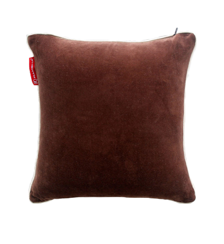 55X55 Brown Color Velvet Cushion with Filler for Hallway, Sofa, Cafe - CS 233 (55x55cm) - الصورة 1