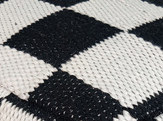 Kids room decor pouf, black and white color, 50x50x30cm - modern pouf for children's play area by Ramsha Home.