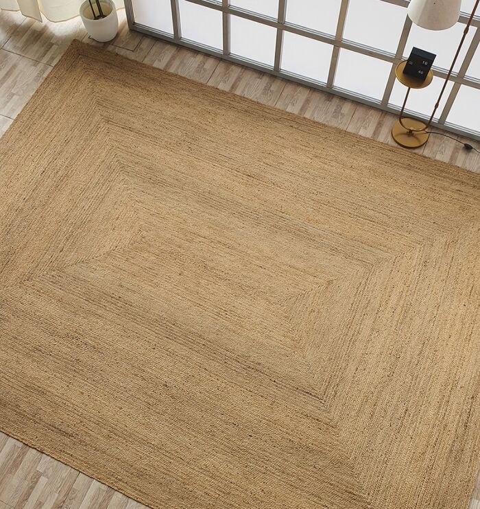 Stylish handmade braided jute rug BR 046 with eco-friendly materials