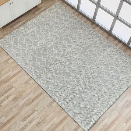 Versatile home decor woven rug in natural white color - SRN 021 (200x300cm) by Ramsha Home