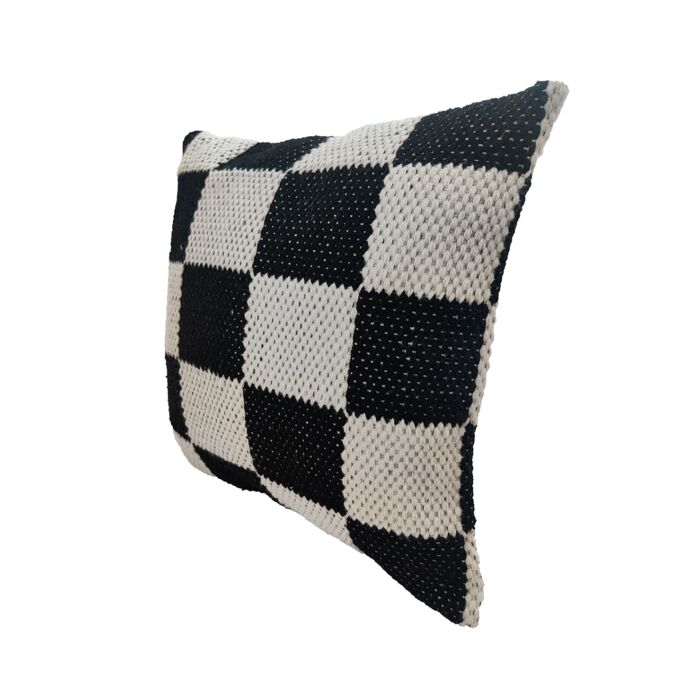 Black & White Polyester Cushion with Filler for Balcony, Couch, Floor - CS 255 (60x60cm) - Image 2