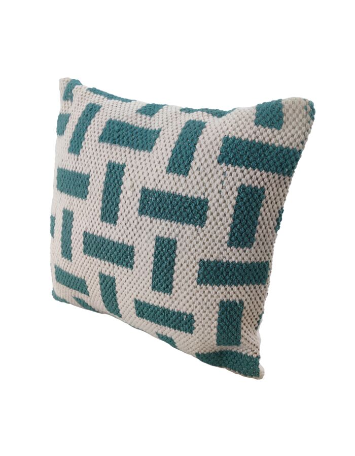 Light Blue and Cream Polyester Cushion with Filler for Hallway, Office - CS 256 (60x60cm) - Image 2