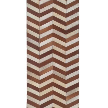Handcrafted tan leather rug LR 003, 60x180cm