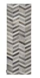 Elegant grey leather rug LR 003 for dining room, 60x180cm