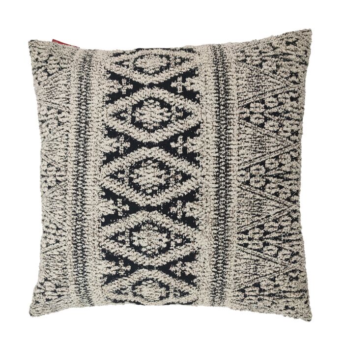 Natural and Black Color Cotton Cushion with Filler for Indoor and Outdoor - CS 204 (60x60cm) - Image 1
