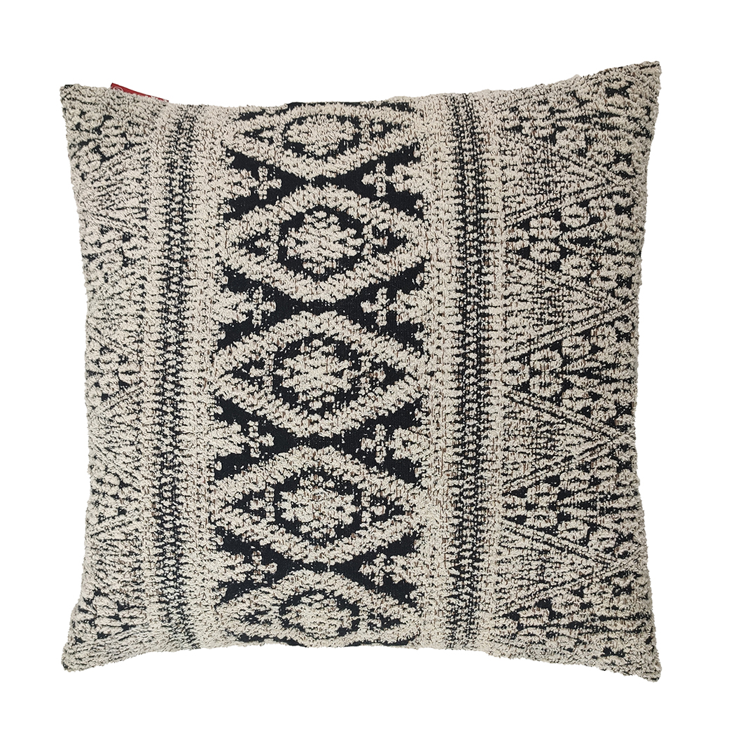 60X60 Natural and Black Color Cotton Cushion with Filler for Indoor and Outdoor - CS 204 (60x60cm) - Image 1