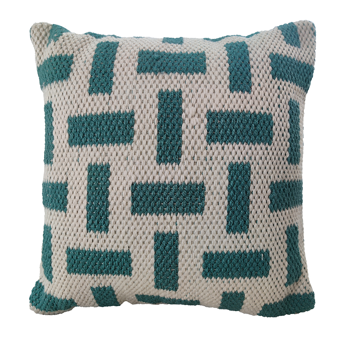 60X60 Light Blue and Cream Polyester Cushion with Filler for Hallway, Office - CS 256 (60x60cm) - Image 1