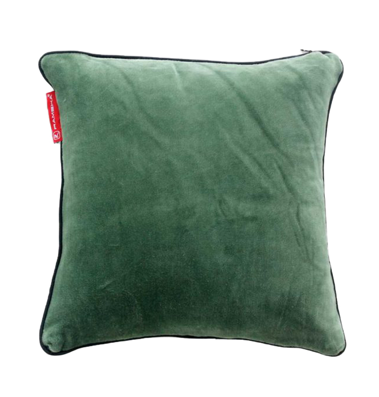 60X60 Green Color Velvet Cushion with Filler for Bedroom, Office, Car - CS 234 (60x60cm) - Image 1