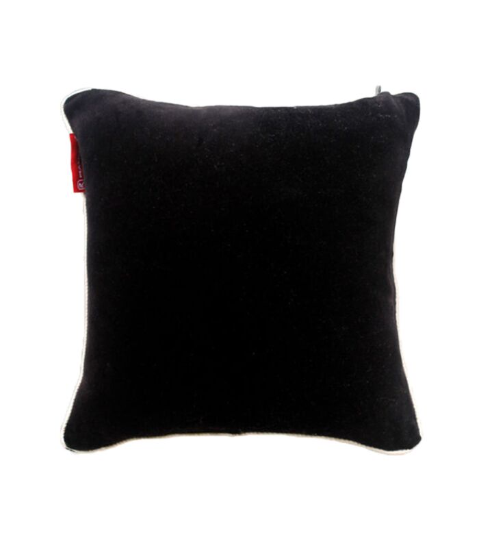 Black Color Velvet Cushion with Filler for Floor, Bench, Sofa - CS 235 (60x60cm) - Image 1