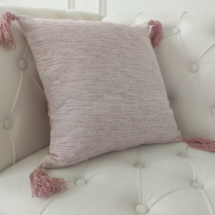 Polyester cushion in pink for sofa or office decor,