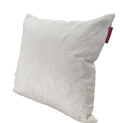 Embroidered cotton cushion CS-266, white color 45x45cm adding charm to living spaces by Ramsha Home.