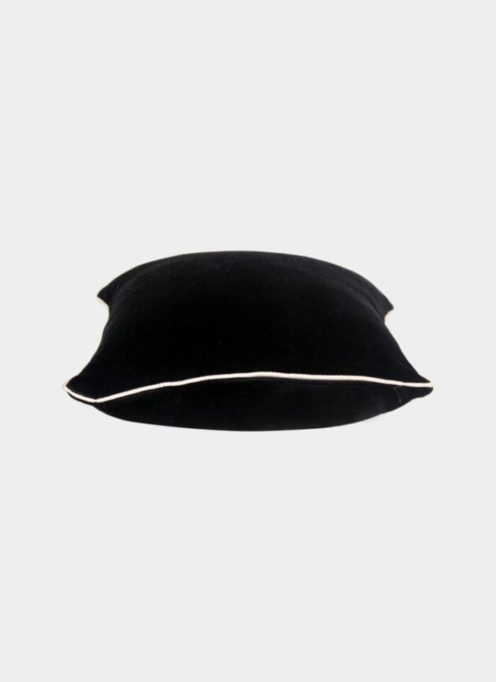 Black Color Velvet Cushion with Filler for Floor, Bench, Sofa - CS 235 (45x45cm) - Image 3