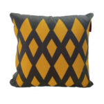 Black & Gold Color Cotton Cushion with Filler for Window Seat, Cafe, Couch - CS 258 (45x45cm)