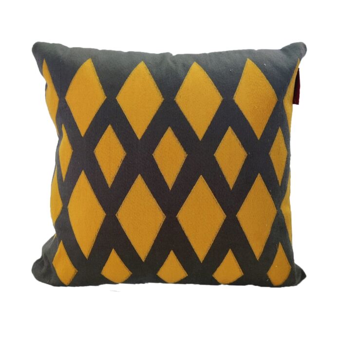 Black & Gold Color Cotton Cushion with Filler for Window Seat, Cafe, Couch - CS 258 (45x45cm) - Image 1