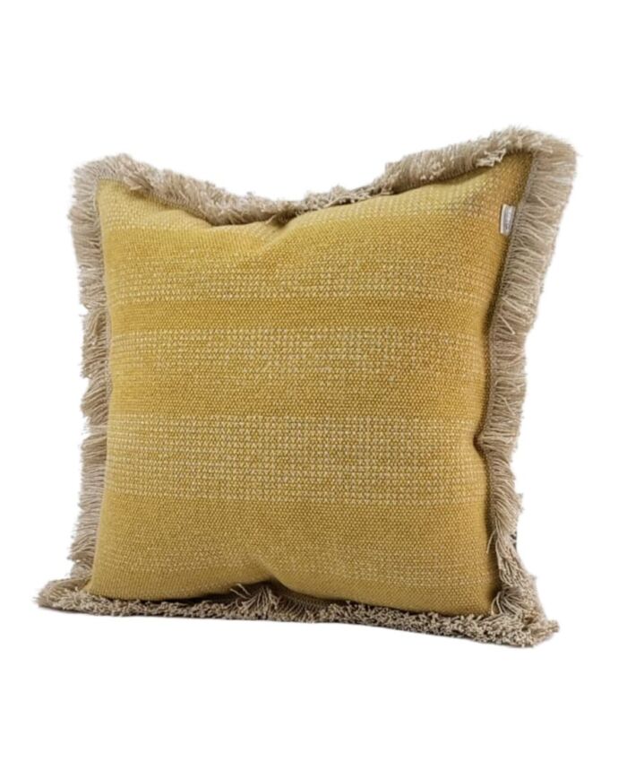 Dark Yellow Color Hallway Decor Cotton Cushion with Filler - CS 141 (45x45cm) - Image 2