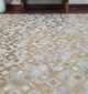 Handcrafted grey leather rug for dining room decor LR 010 (300x400cm) by Ramsha Home