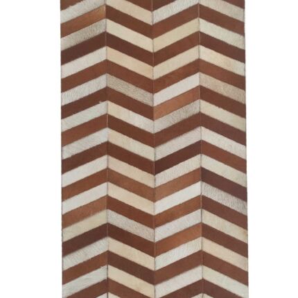 Tan leather rug LR 003 for entryway decor, 80x200cm