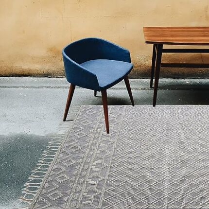 Cozy natural white indoor woven rug - SRN 004 (80x200cm) by Ramsha Home