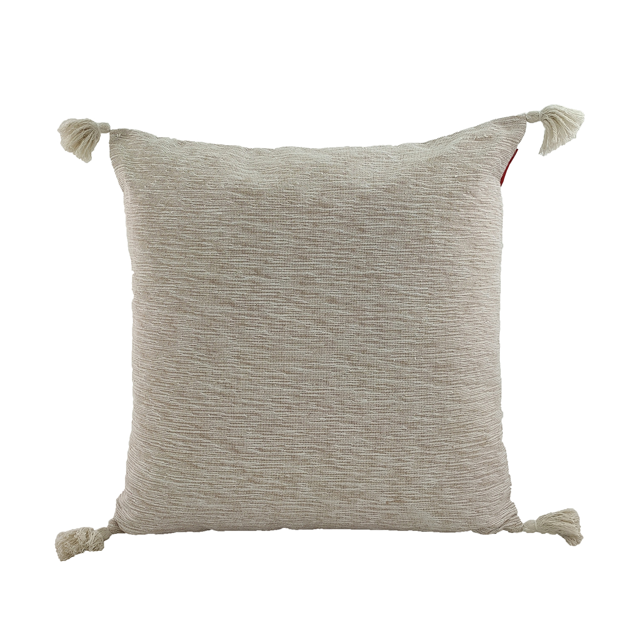888 White & Beige Color Cotton Cushion with Filler for Window Seat, Cafe - CS 214 (45x45cm) - Image 1