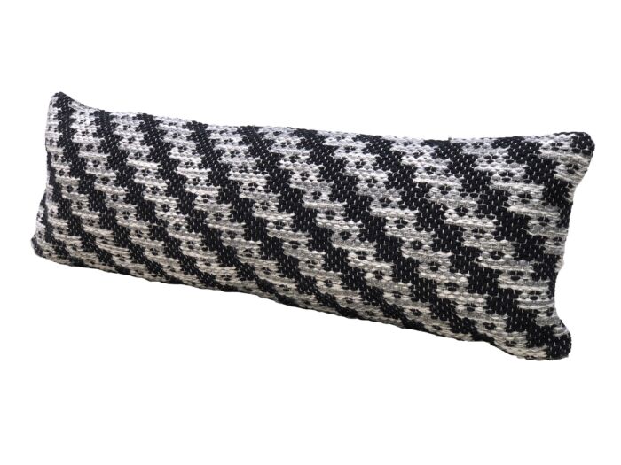 Modern farmhouse woven cushion CS-257, black and white, 30X90cm