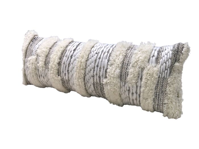 Natural color woven cushion CS-280, wool and cotton blend, 30X90cm