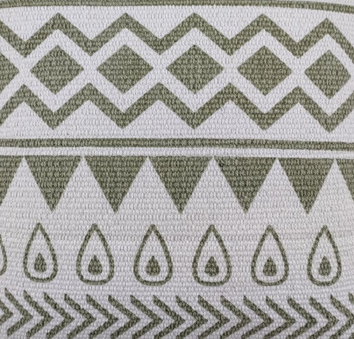Light Green & White Color Cotton Cushion with Filler for Bedroom, Couch, Car - CS 183 (45x45cm) - Image 3