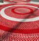 Amazing Handmade Cotton Round Rug in Red & White Color - BR 005 (120cm)
