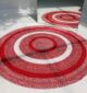 Amazing Handmade Cotton Round Rug in Red & White Color - BR 005 (120cm)