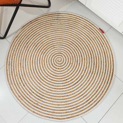Handmade braided jute carpet in natural color - BR 012 (200cm) by Ramsha Home