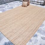 Natural jute rug for indoor and outdoor use, perfect as living room rugs or outdoor rugs in UAE homes.