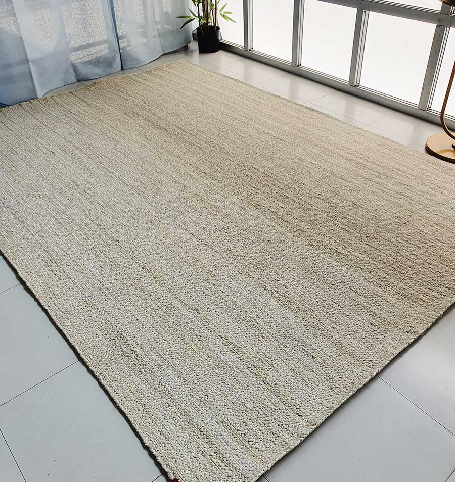 Elegant Bleach Color Jute Rug for Dining Room Decor - BR 019 (140x200cm) by Ramsha Home Elegant bleach color jute rug for dining room - BR 019 (140x200cm) by Ramsha Home