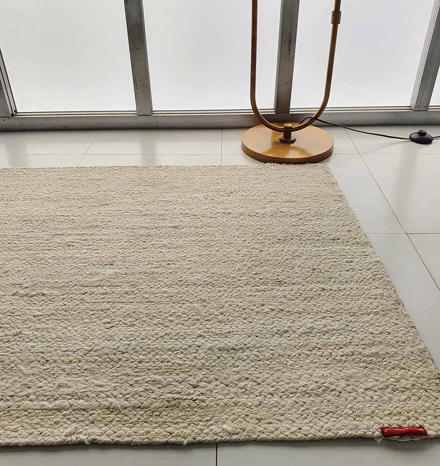 Sophisticated Bleach Color Jute Rug for Bedroom Decor - BR 019 (80x200cm) by Ramsha Home Stunning Handmade Bleach Color Indoor Decor Jute Floor Braided Rug - BR 019 (60x180cm)
