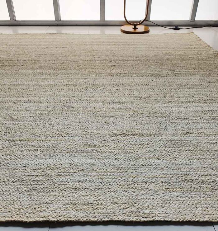 Handmade bleach color braided jute floor rug for dining room decor - BR 019 (140x200cm) by Ramsha Home