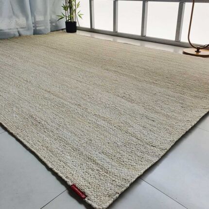 Bleach color jute rug enhancing dining room decor - BR 019 (140x200cm) by Ramsha Home