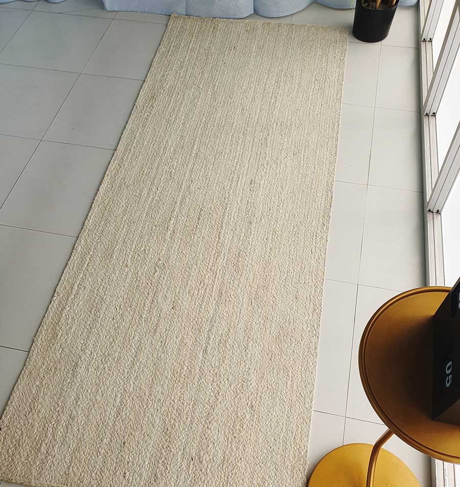 Elegant Bleach Color Jute Rug for Bedroom Decor - BR 019 (80x200cm) by Ramsha Home Elegant handmade bleach color jute rug for bedroom - BR 019 (80x200cm) by Ramsha Home