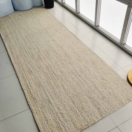 Luxurious handmade bleach color braided jute rug for bedroom - BR 019 (80x200cm) by Ramsha Home