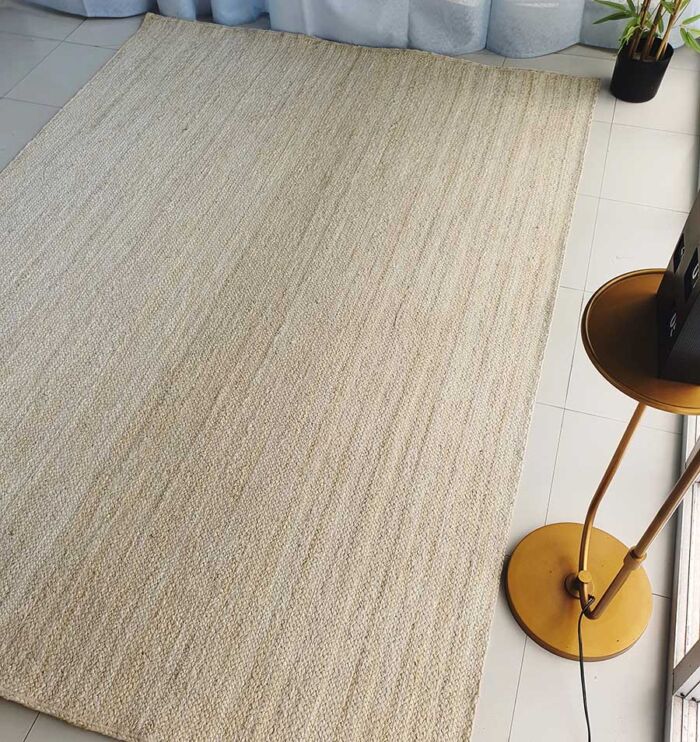 Luxurious handmade bleach color braided jute rug for dining room - BR 019 (140x200cm) by Ramsha Home