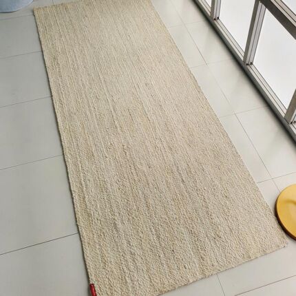 Bleach color jute rug enhancing bedroom decor - BR 019 (80x200cm) by Ramsha Home