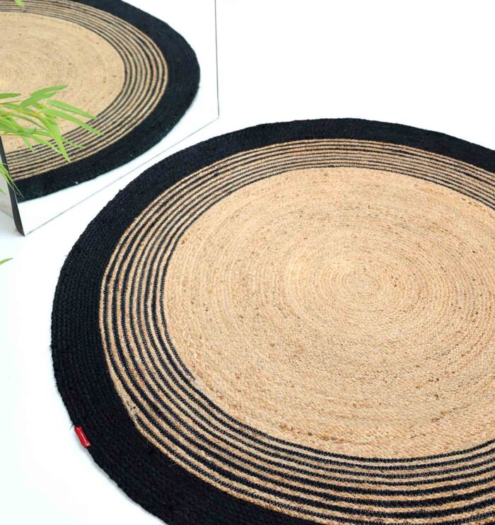 Braided jute round rug showcasing natural elegance, durability, and eco-friendly charm
