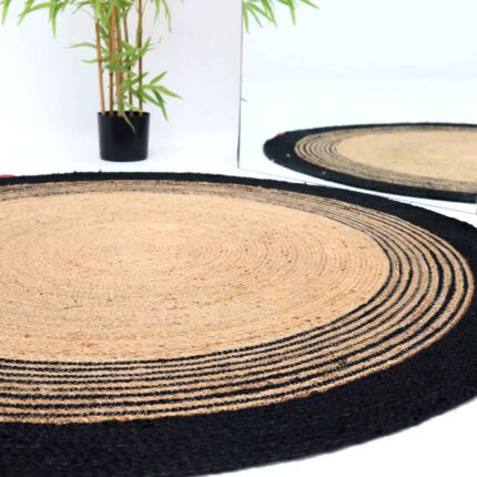 Braided jute round rug showcasing natural elegance, durability, and eco-friendly charm
