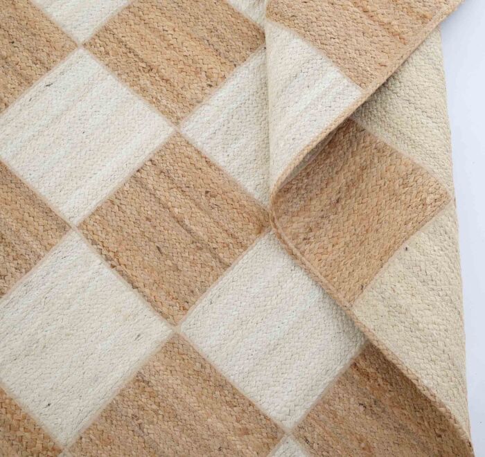 Handmade Natural & Bleach Color Jute Floor Braided Rug - BR 037 (140x200cm) - Image 5