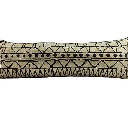 Black & Gold Color Cotton Cushion with Filler for Sofa, Bed, and Floor - CS 213 (30x90cm)