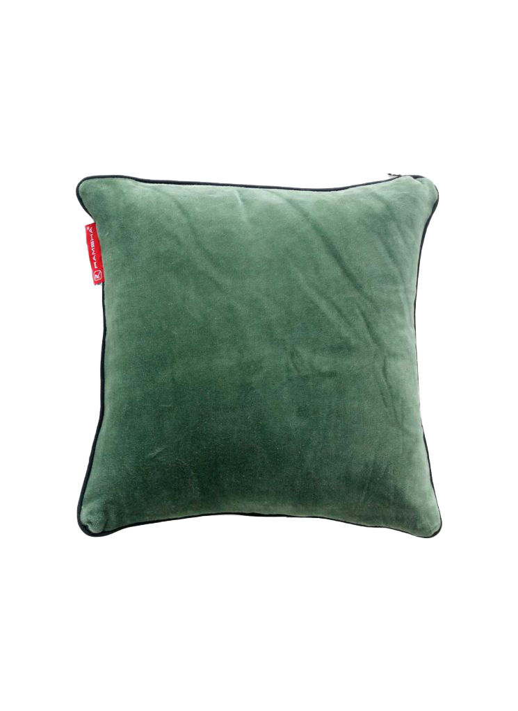 CS-234 Green Color Velvet Cushion with Filler for Bedroom, Office, Car - CS 234 (45x45cm) - Image 1