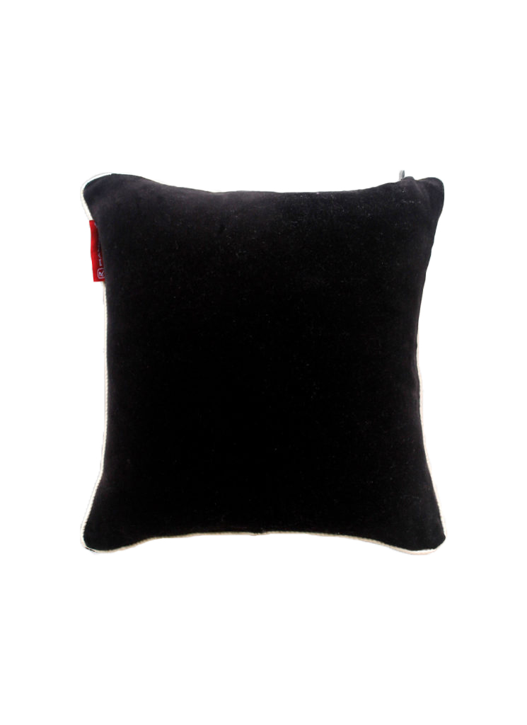 CS-235 Black Color Velvet Cushion with Filler for Floor, Bench, Sofa - CS 235 (45x45cm) - Image 1