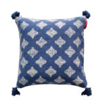 Blue & Gold Color Cotton Cushion with Filler - CS 238 (45x45cm)