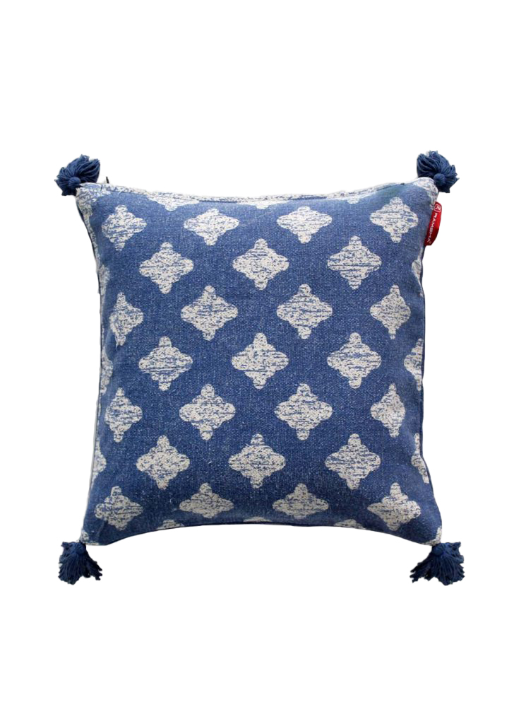 CS-238 Blue & Gold Color Cotton Cushion with Filler - CS 238 (45x45cm) - الصورة 1