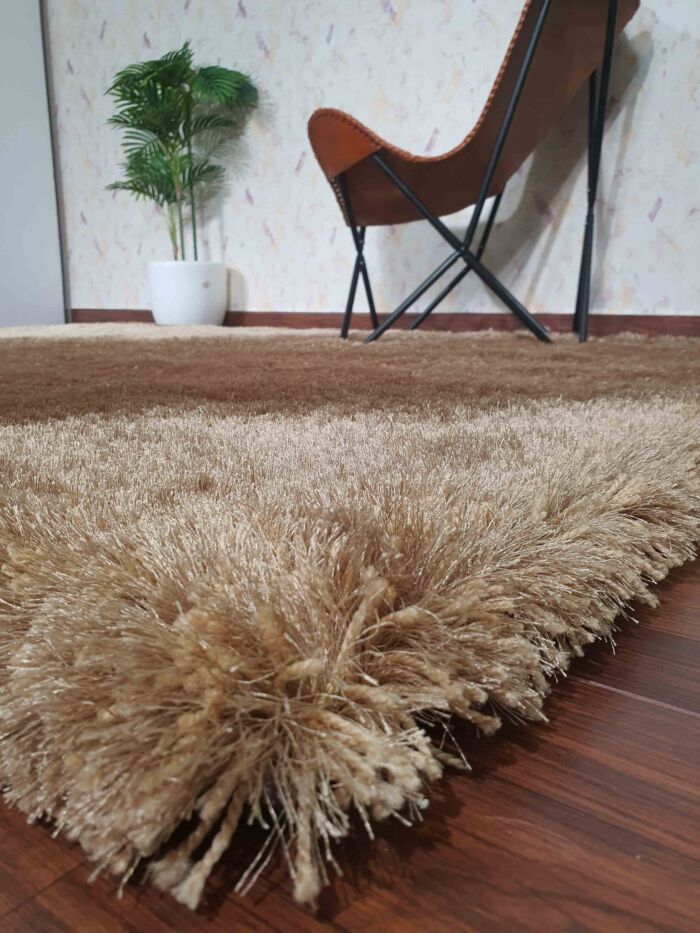 MPS-03 A Beige Shaggy Rug - 170x240cm - Ramsha Home